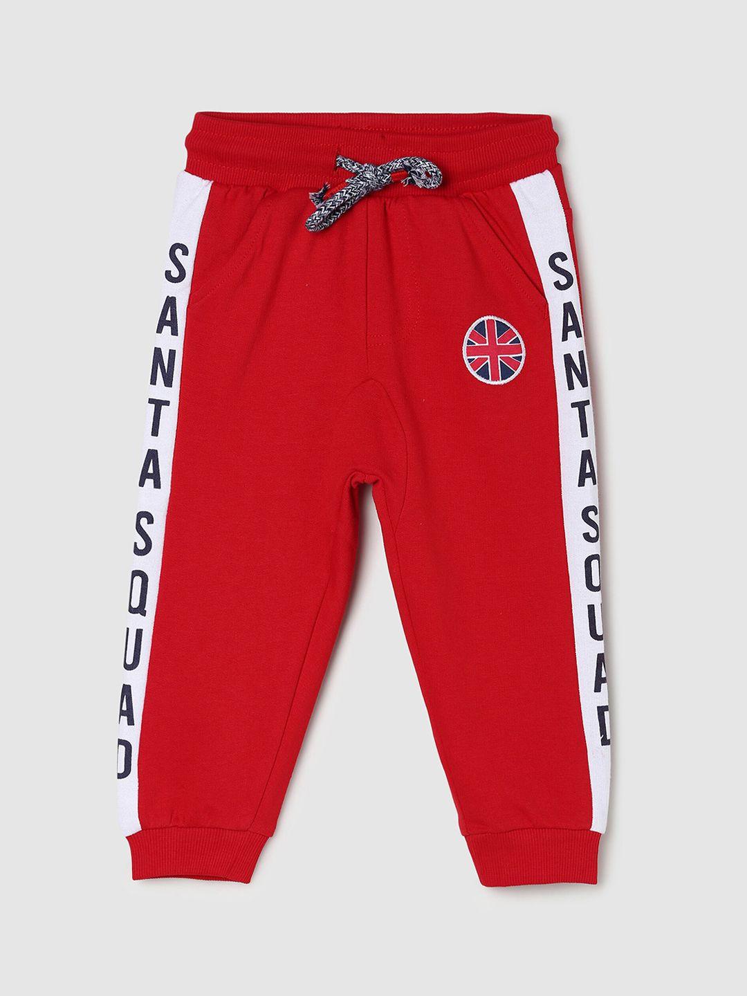 max boys red printed joggers