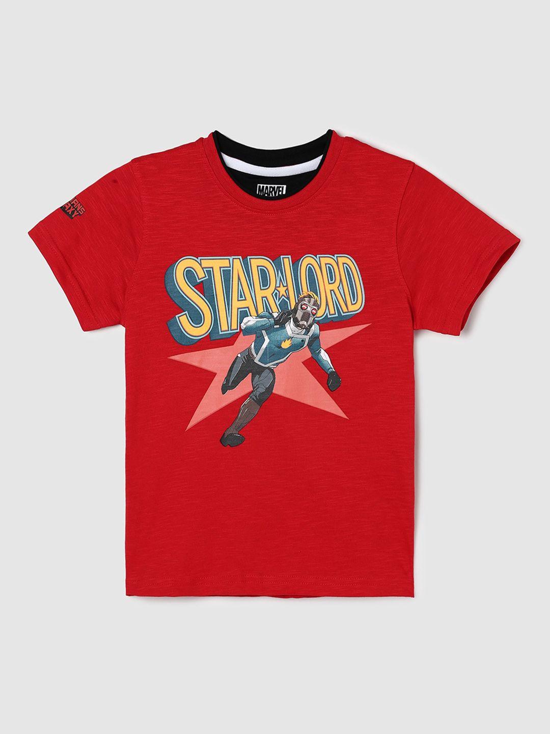 max boys red star lord printed pure cotton t-shirt