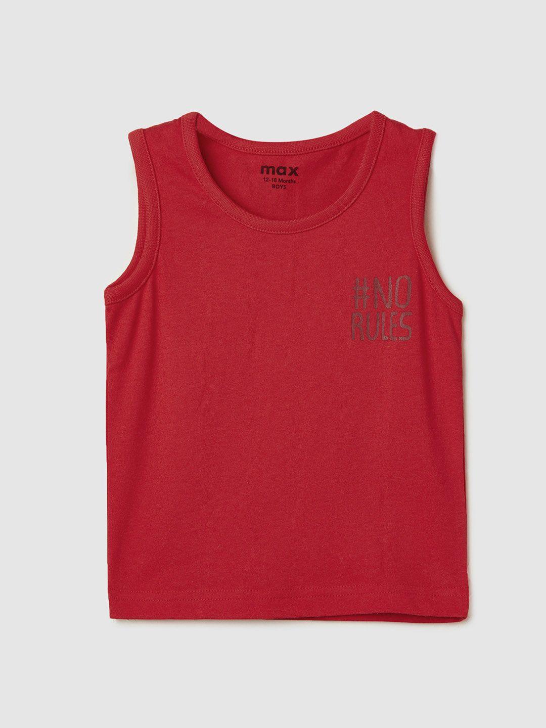 max boys sleeveless pure cotton t-shirt