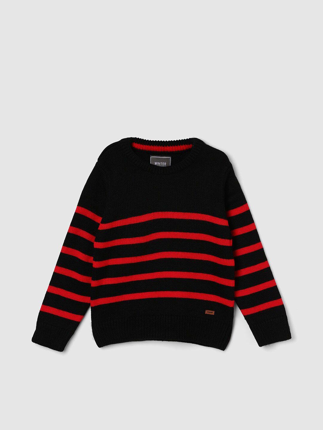 max boys striped round neck pullover sweater