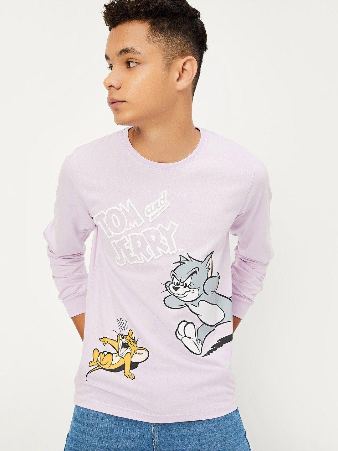 max boys tom & jerry graphic printed pure cotton t-shirt