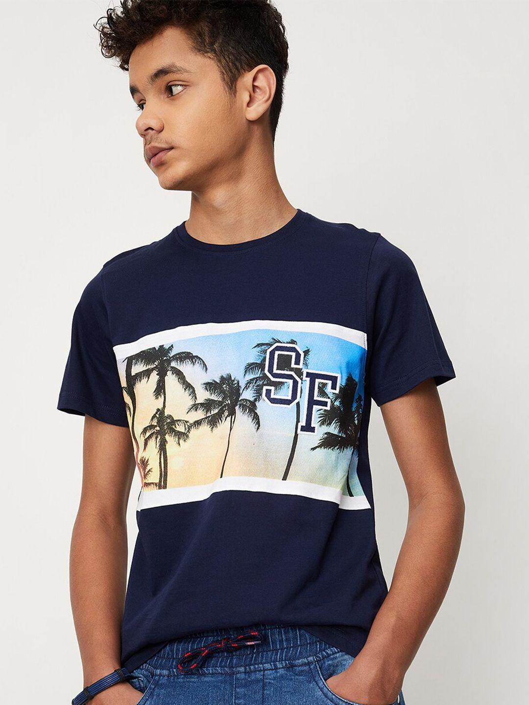 max boys tropical printed pure cotton t-shirt
