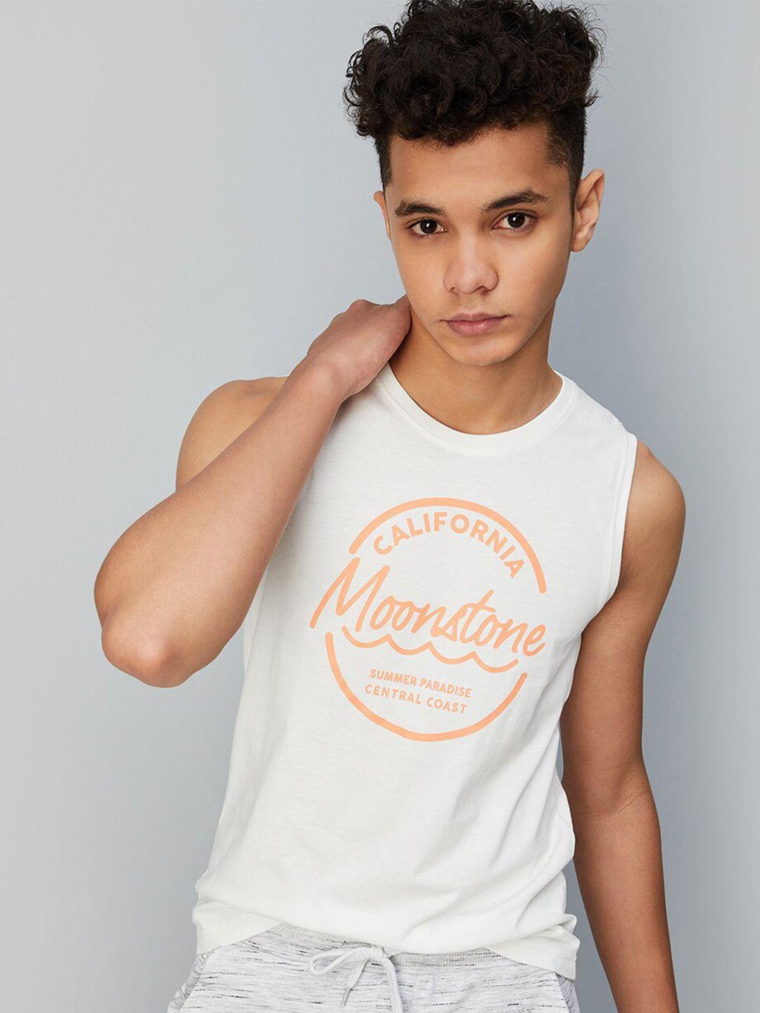 max boys typography printed cotton sleeveless t-shirt