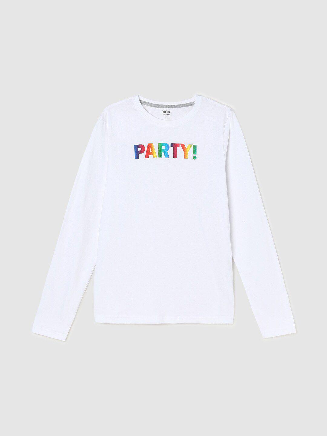 max boys typography printed cotton t-shirt