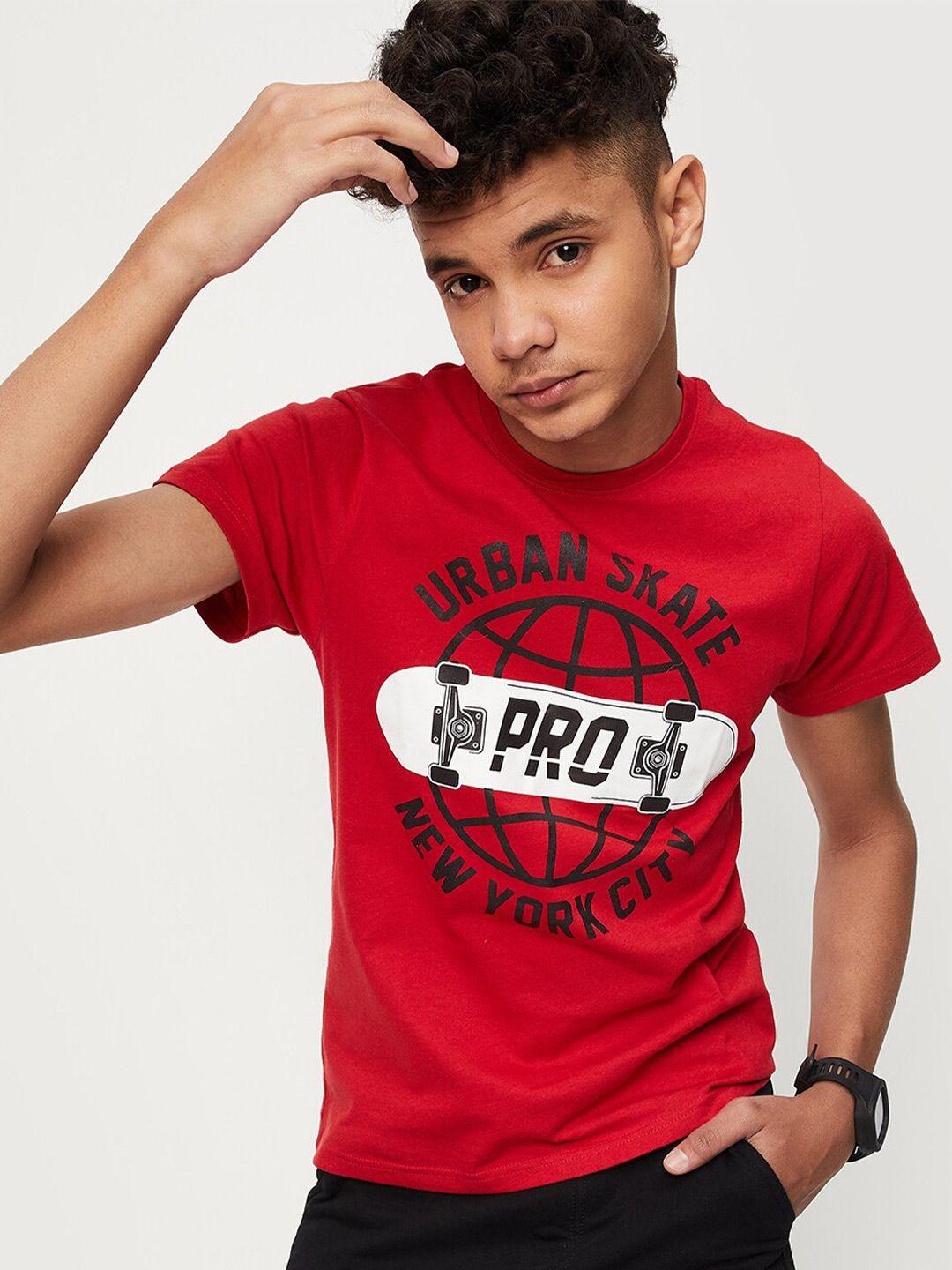 max boys typography printed cotton t-shirt