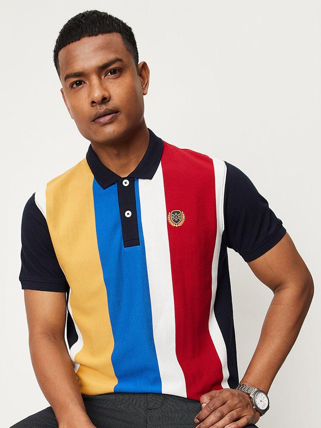 max colourblocked polo collar short sleeves t-shirt