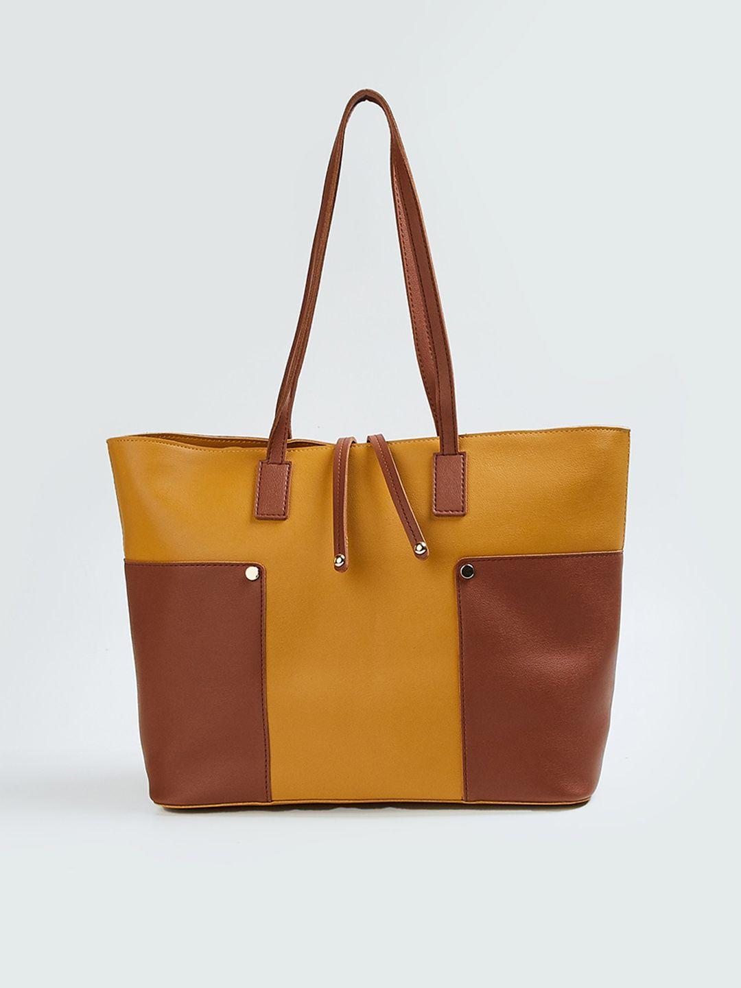 max colourblocked pu oversized shopper shoulder bag