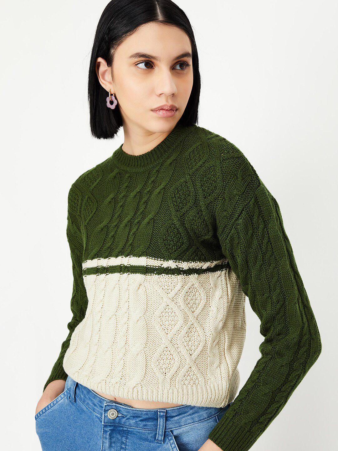 max colourblocked round neck pullover