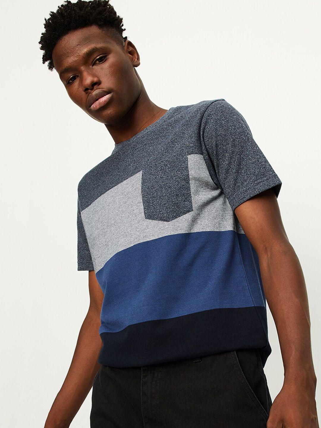 max colourblocked round neck t-shirt