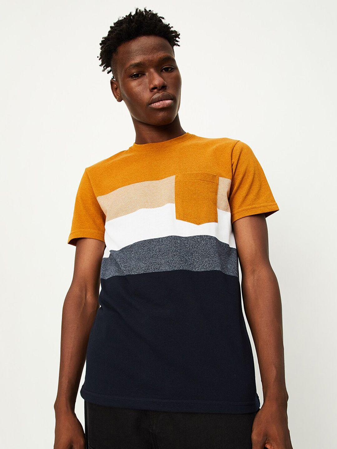 max colourblocked round neck t-shirt