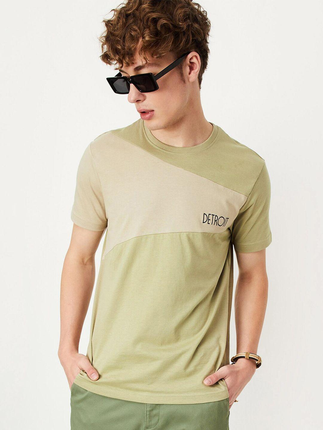max colourblocked short sleeves pure cotton t-shirt