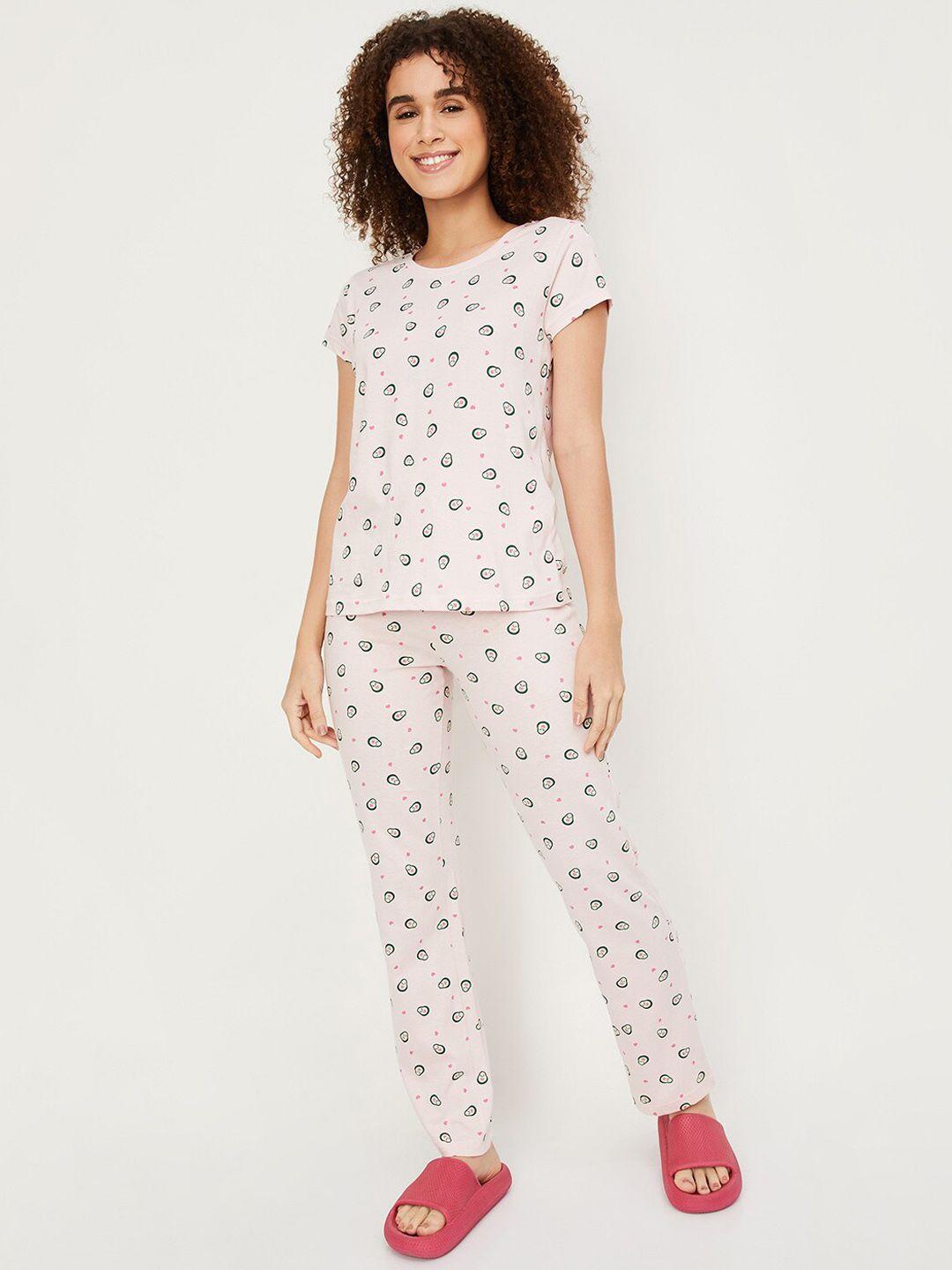 max conversational printed pure cotton night suit