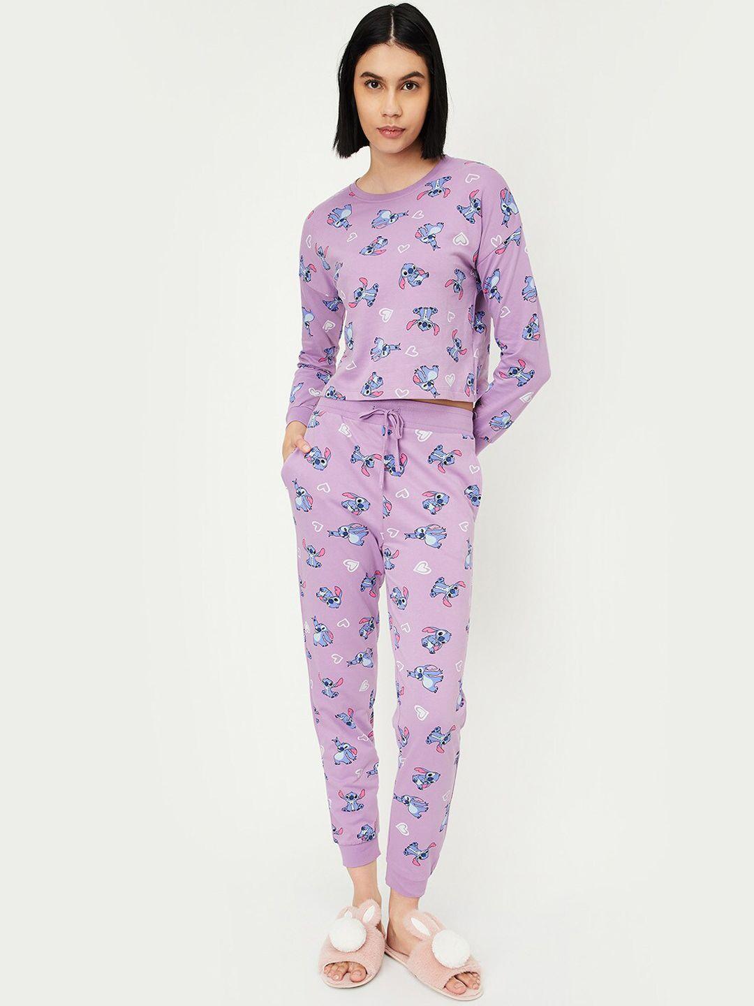 max conversational printed pure cotton night suit