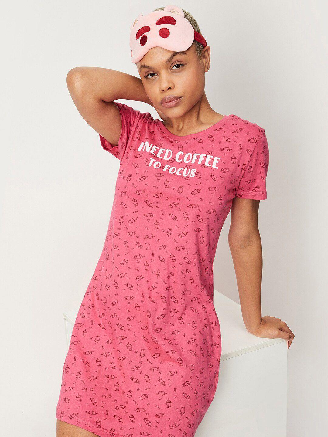 max conversational printed pure cotton nightdress