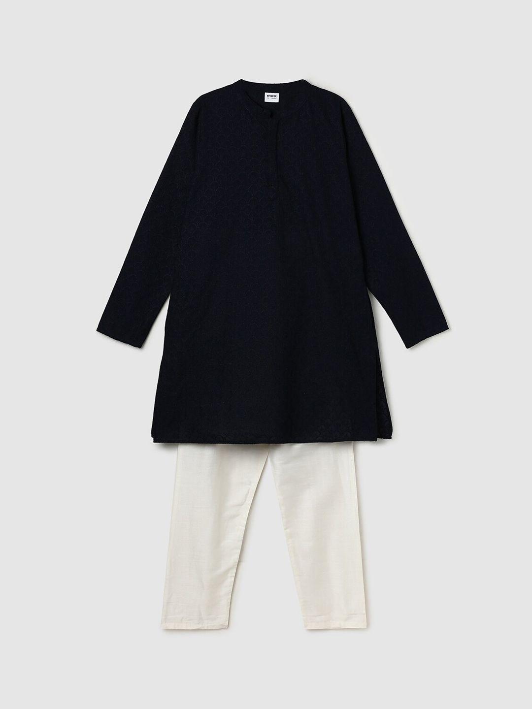 max cotton kurta & pyjamas with nehru jacket