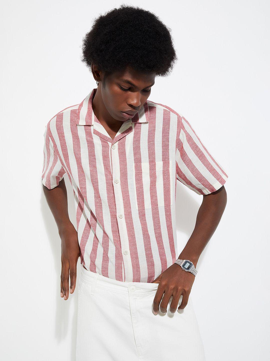 max cotton striped casual shirt