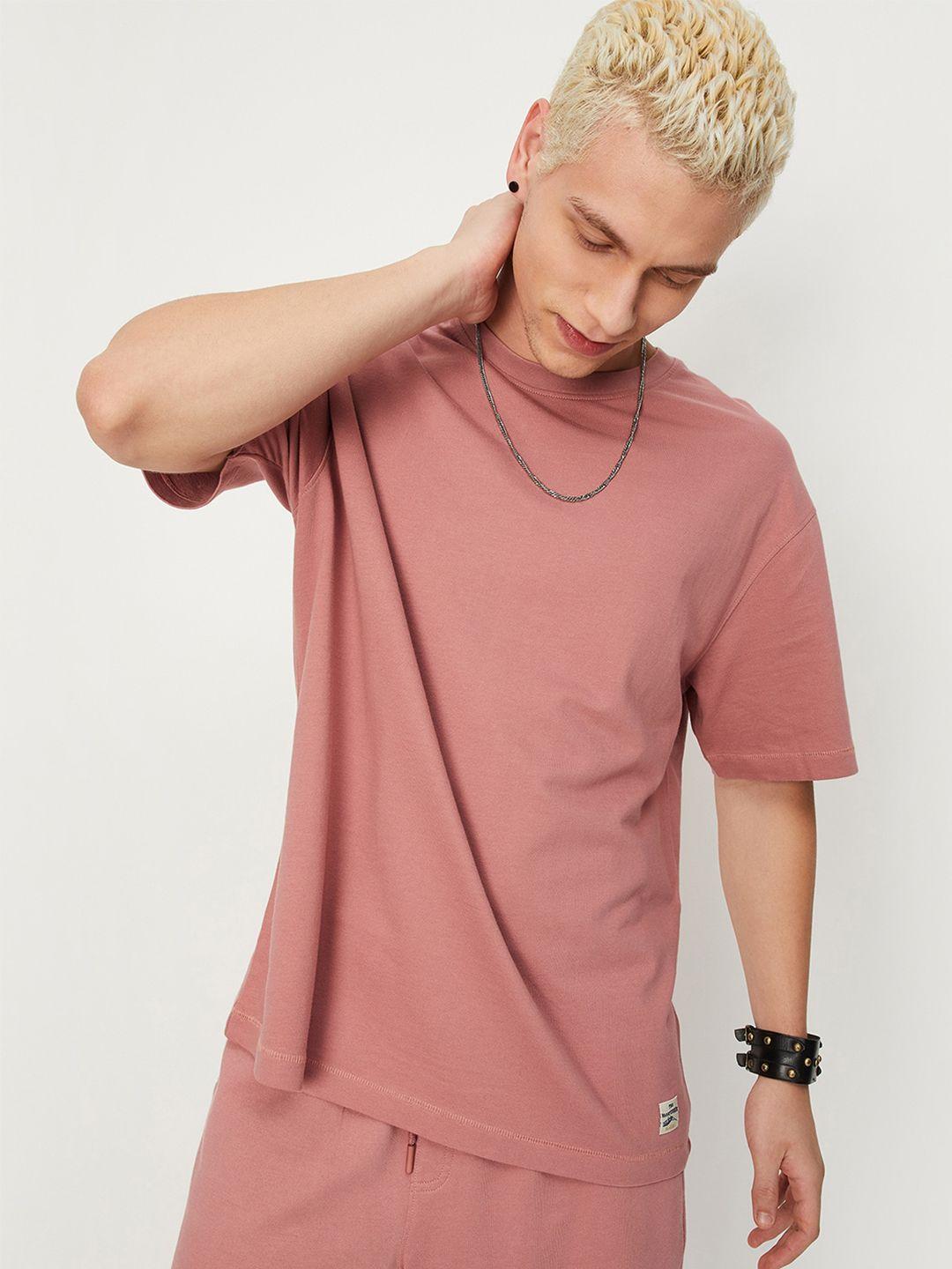 max drop-shoulder sleeves round neck pure cotton t-shirt