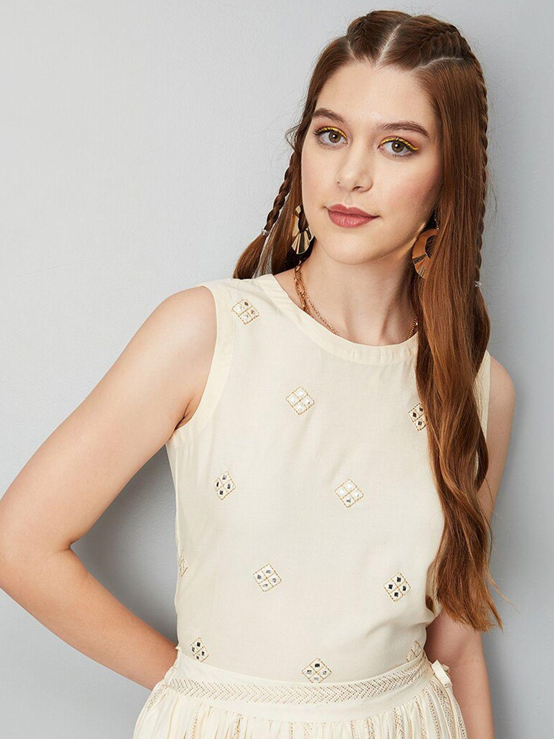 max embellished sleeveless top