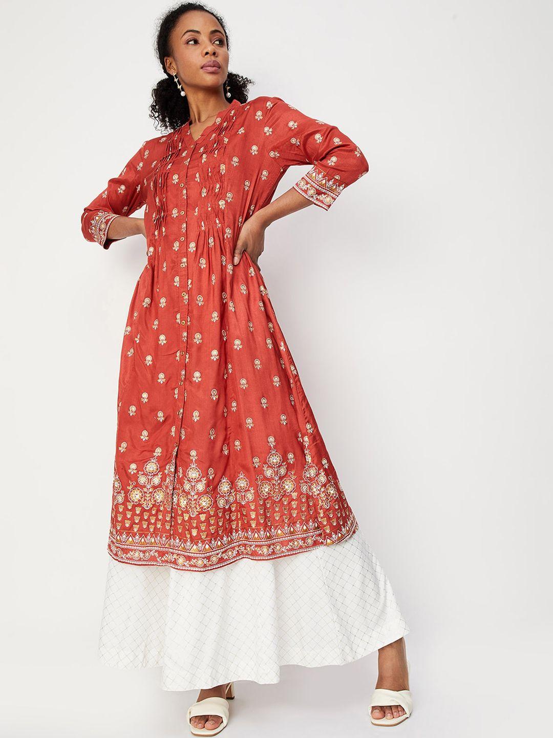 max ethnic motifs printed anarkali kurta