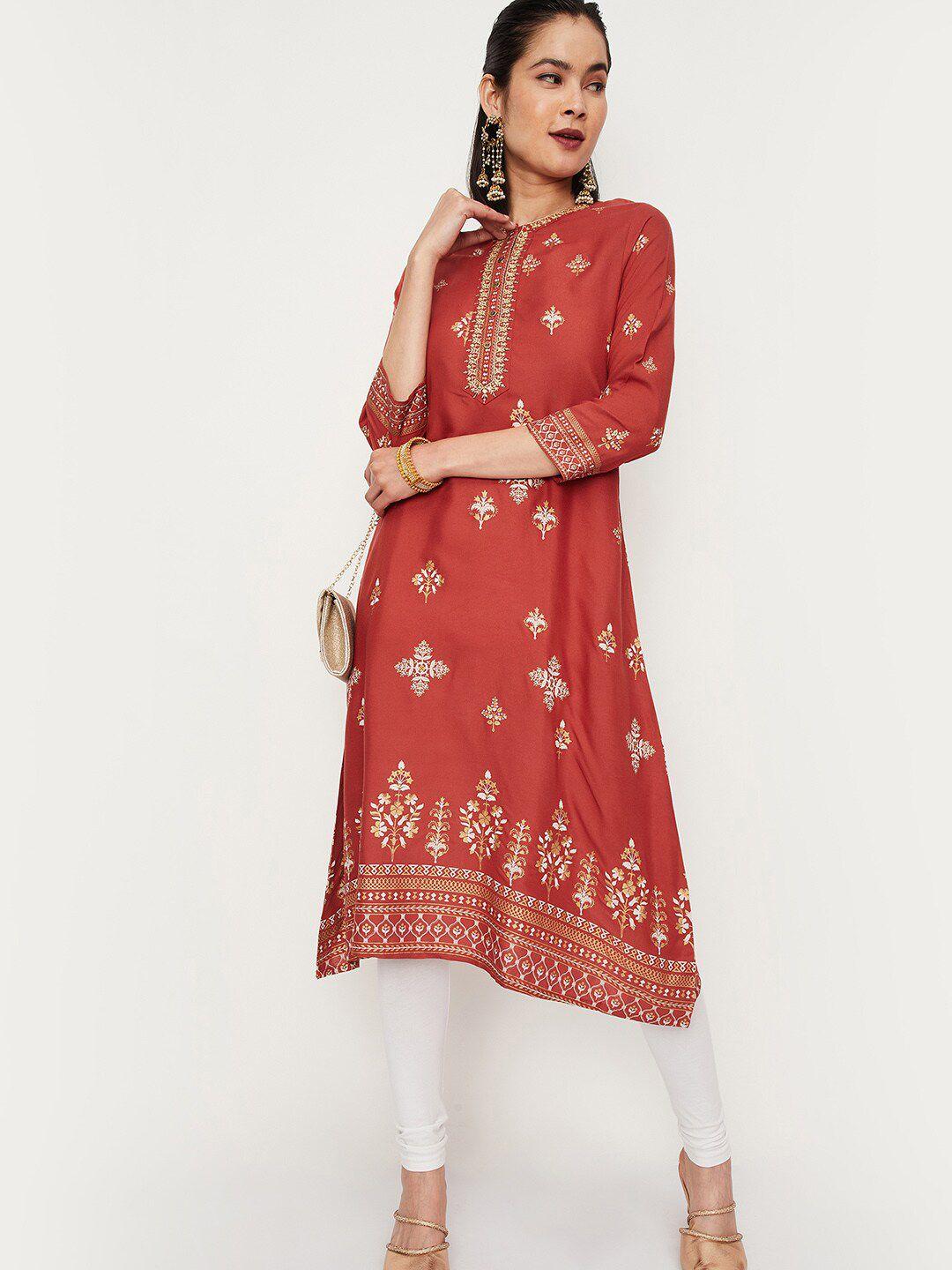 max ethnic motifs printed kurta