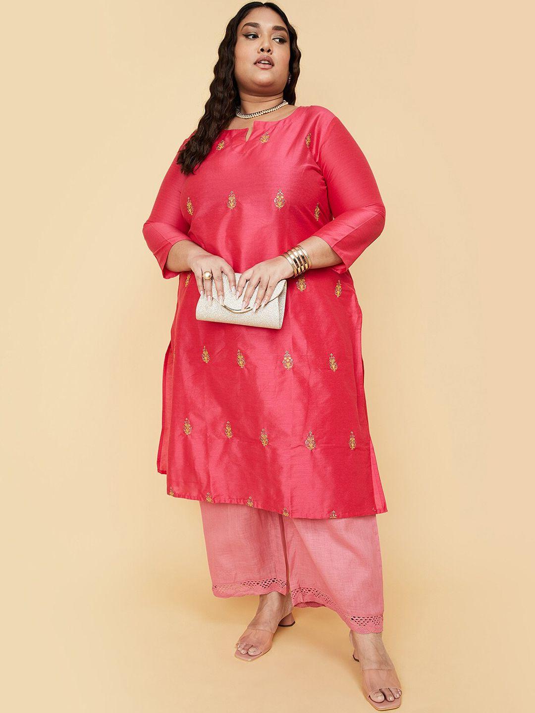 max floral embroidered a-line kurta