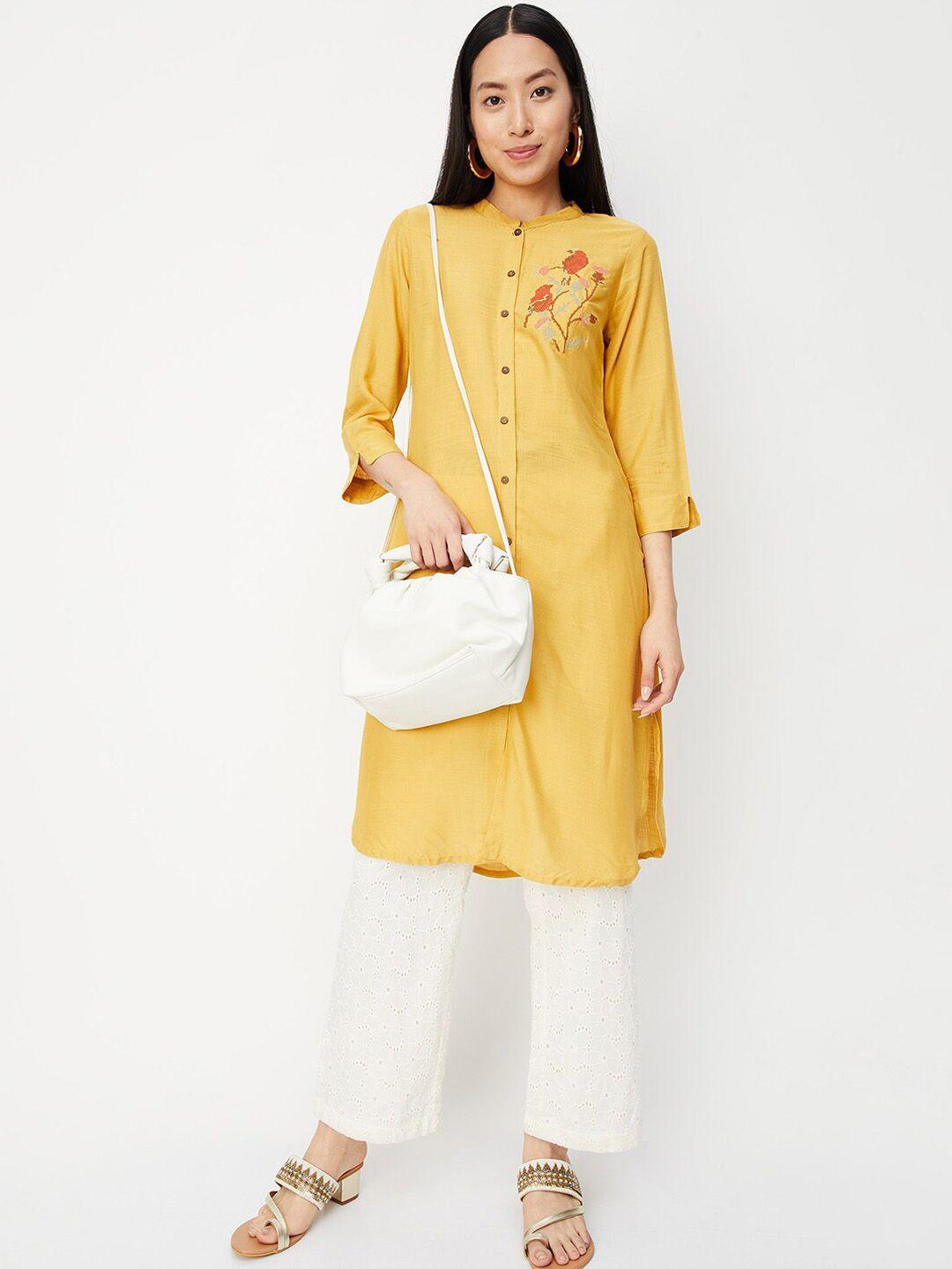 max floral embroidered kurta