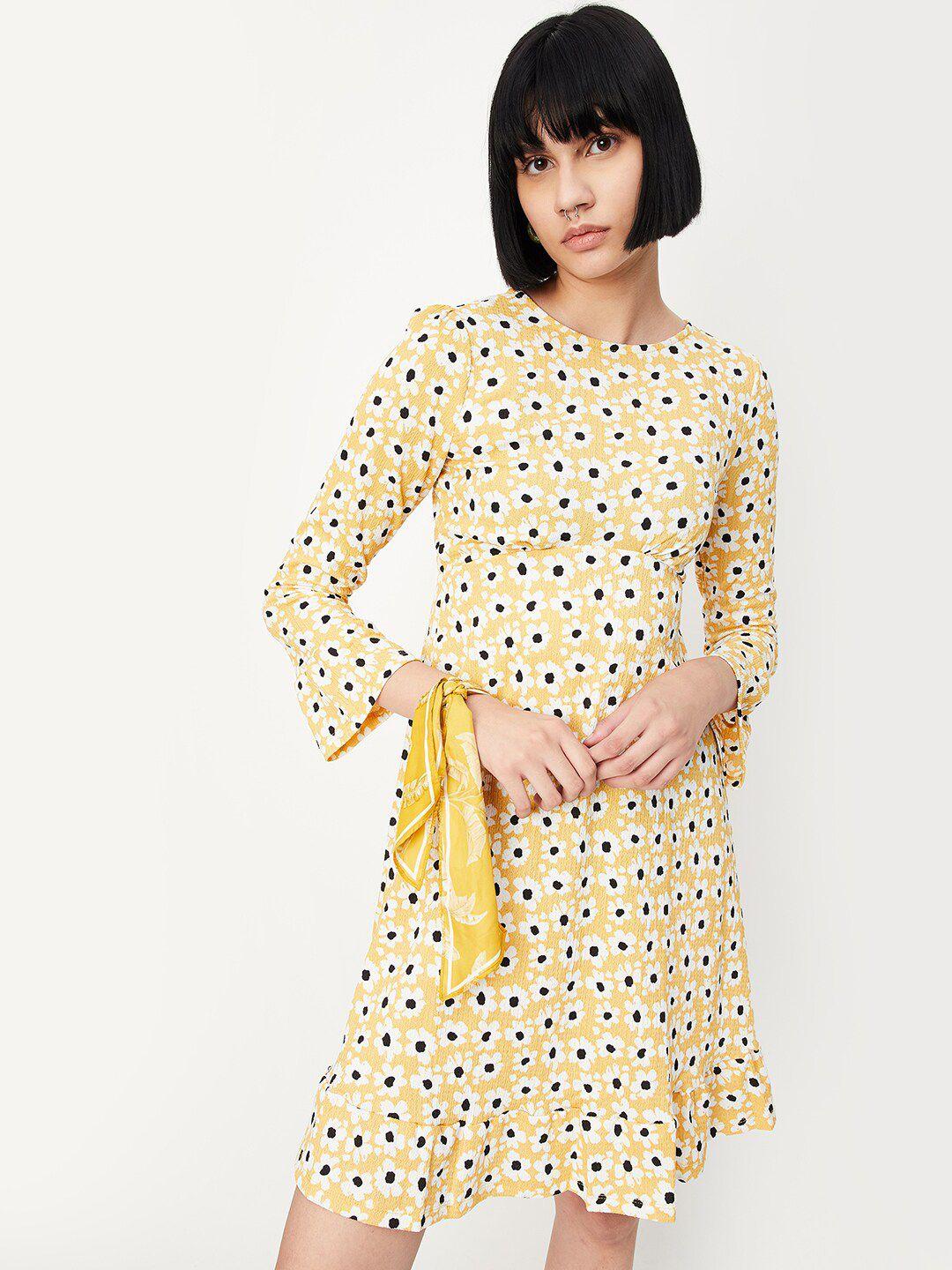max floral printed a line dress