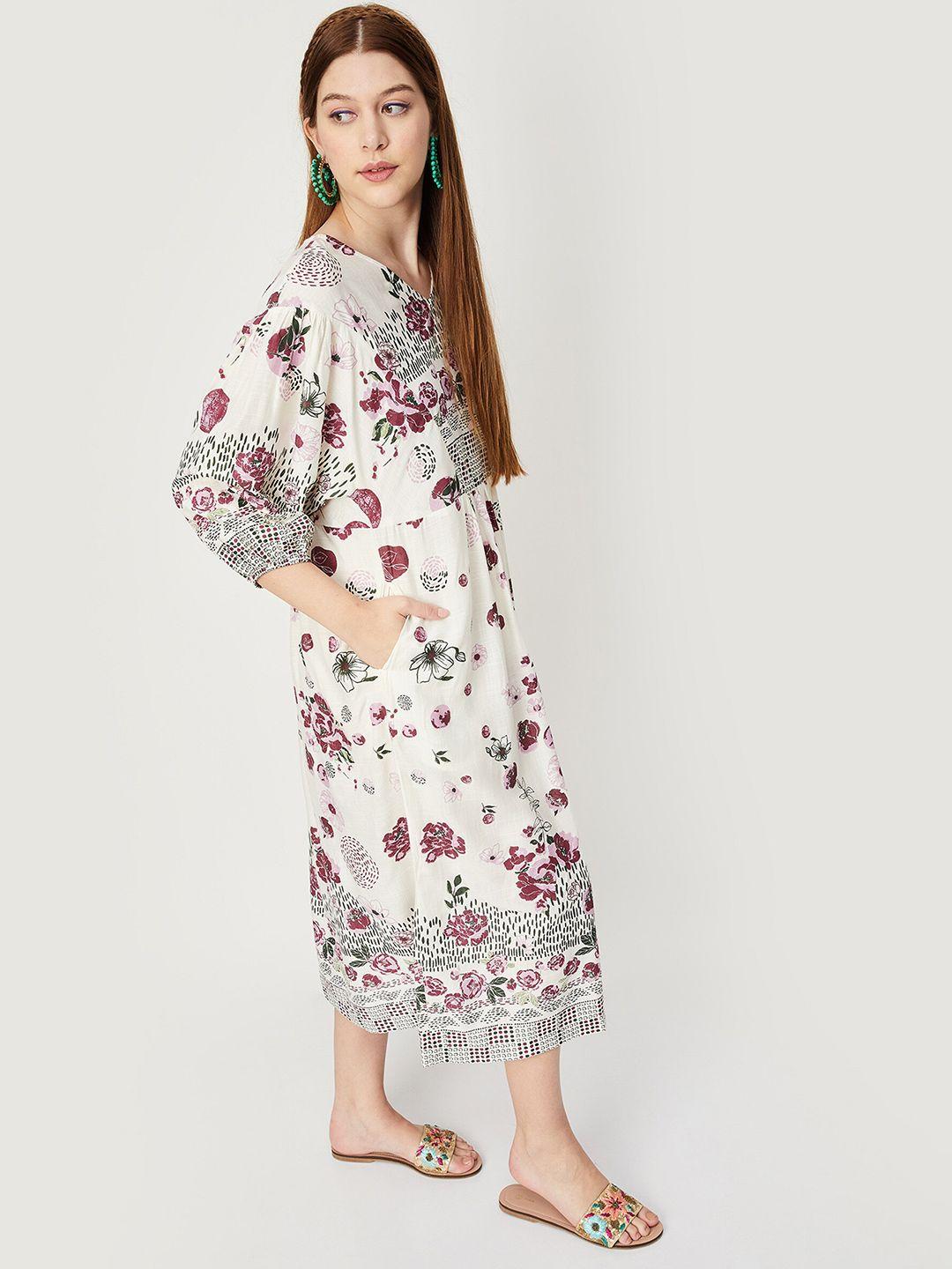 max floral printed a-line midi dress