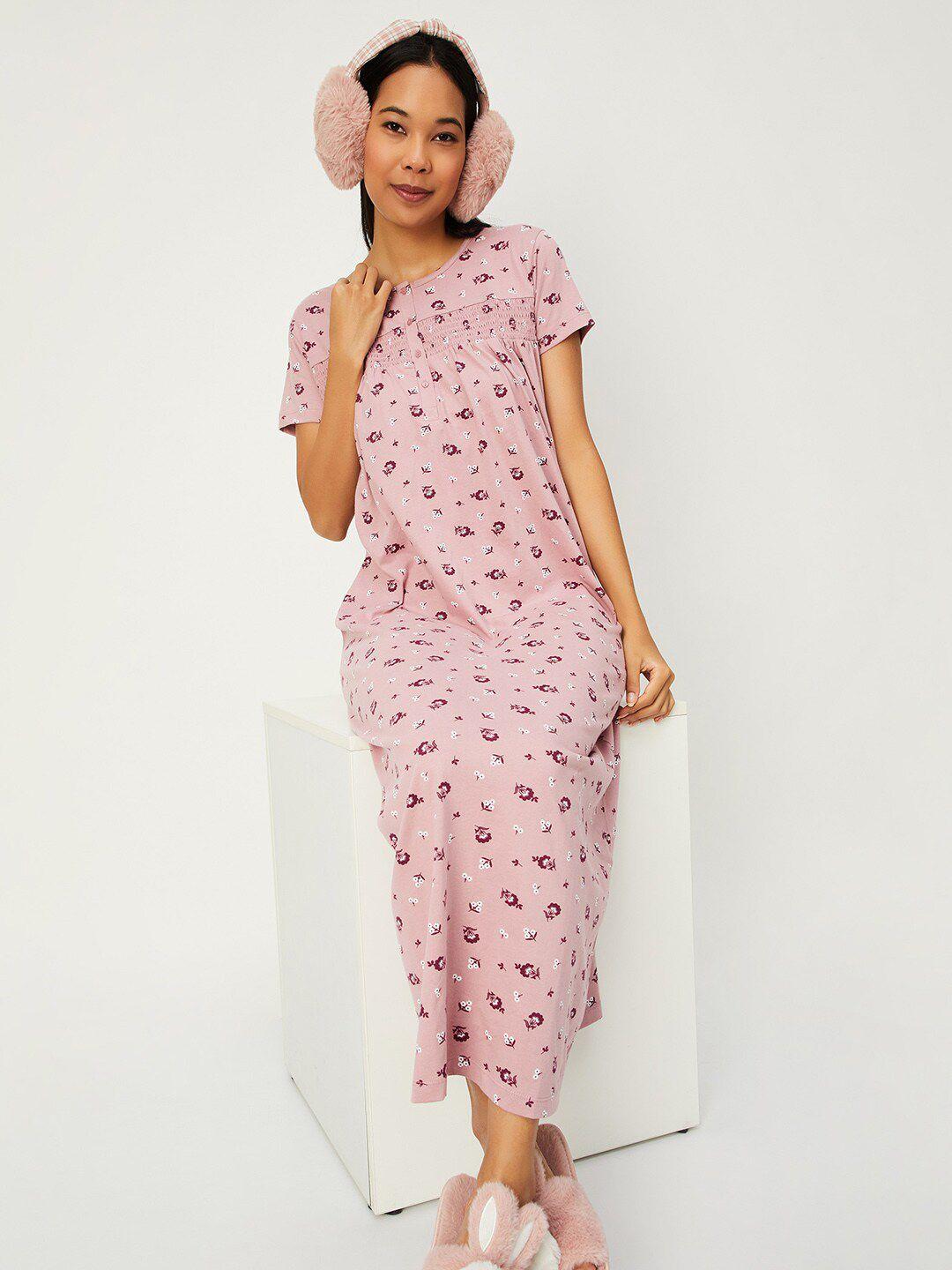 max floral printed maxi pure cotton nightdress