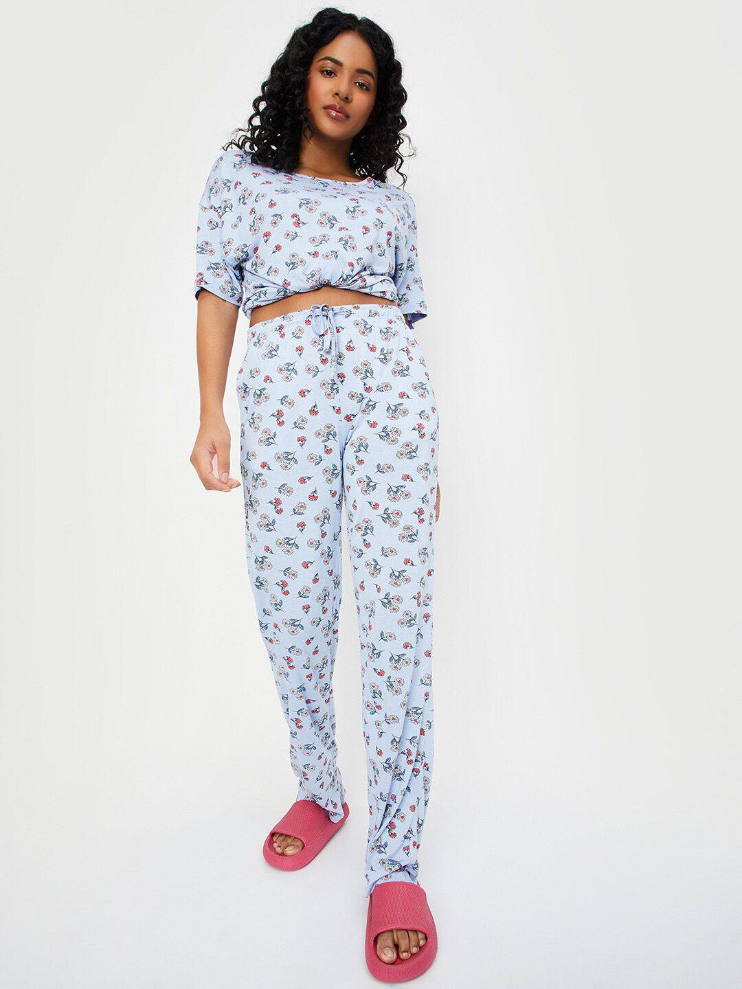 max floral printed night suit