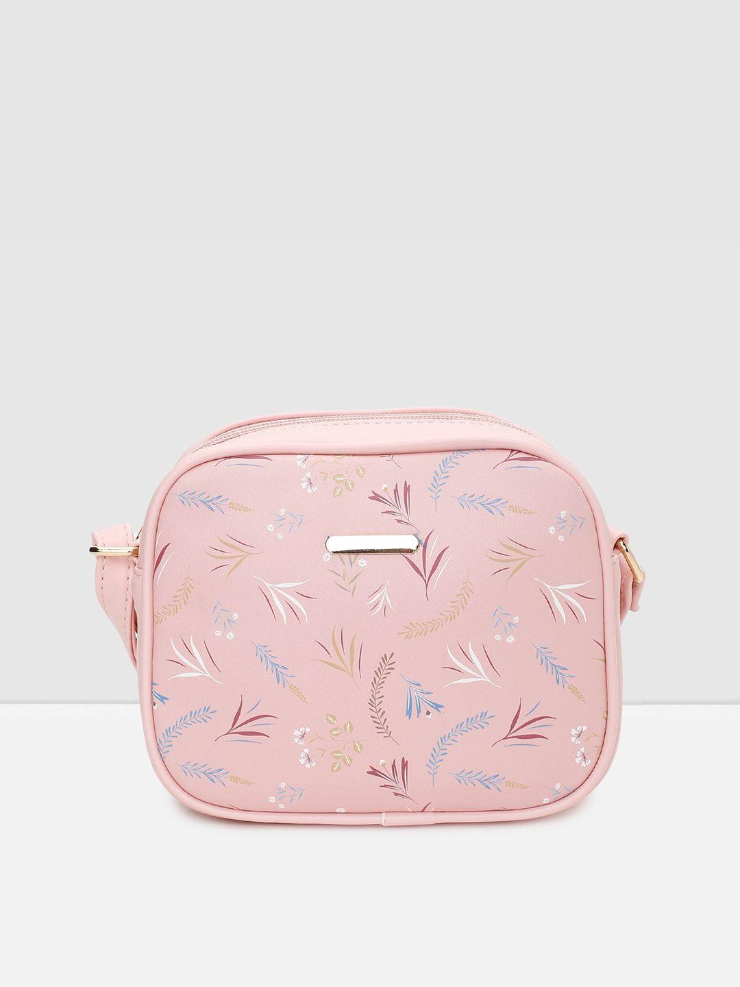 max floral printed pu structured sling bag