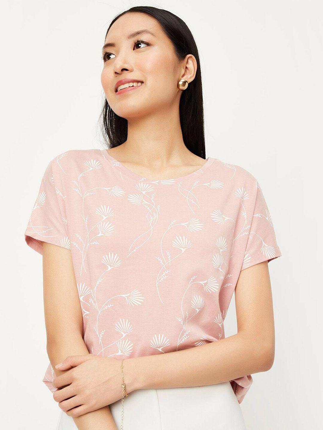 max floral printed pure cotton casual t-shirt