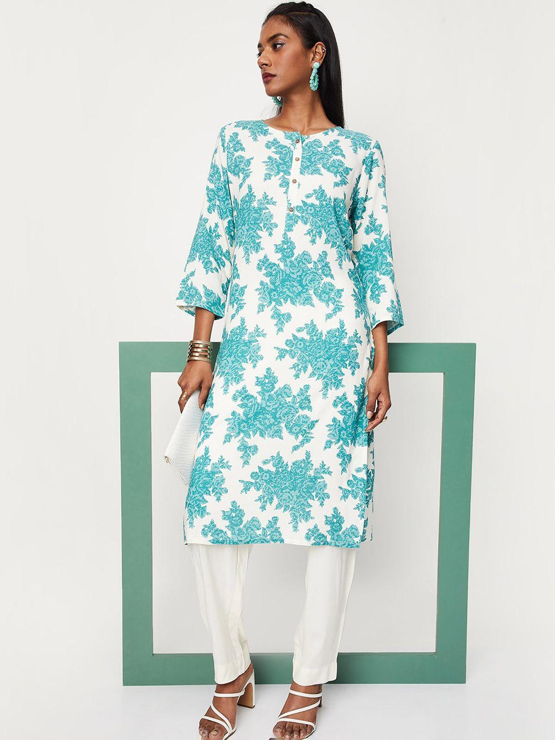 max floral printed regular kurta with trousers