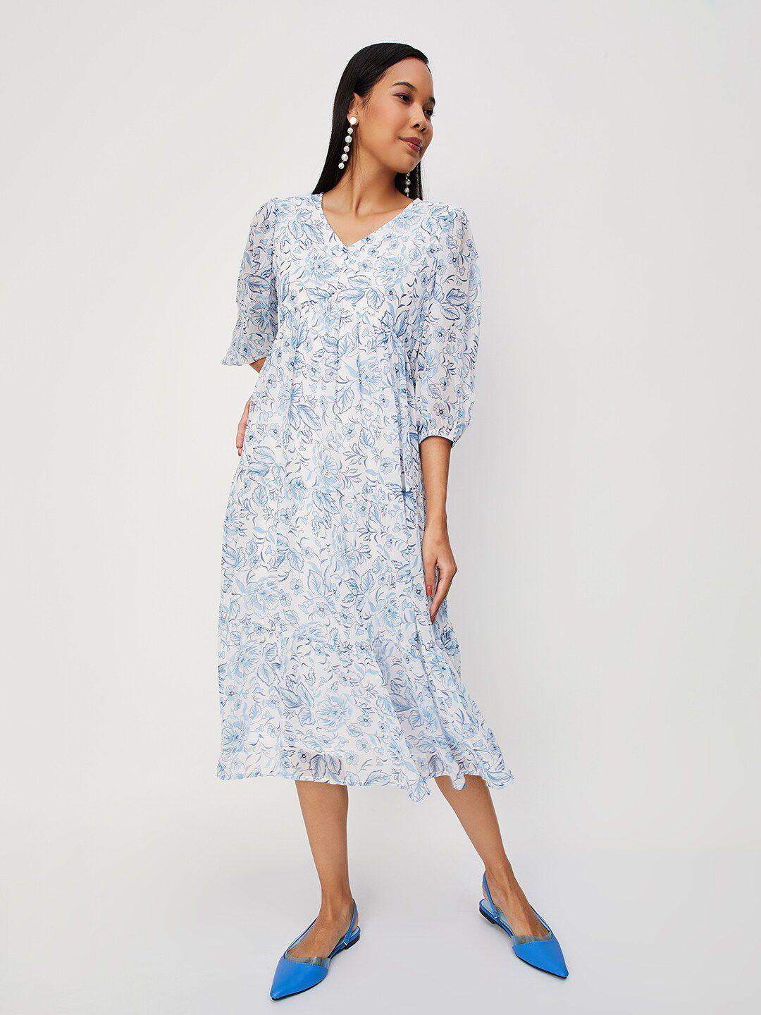 max floral printed v-neck dress