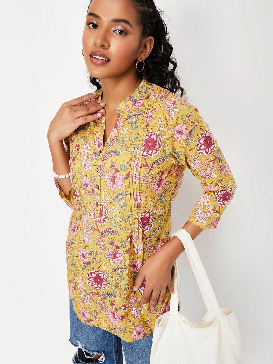 max floral printed v-neck kurti