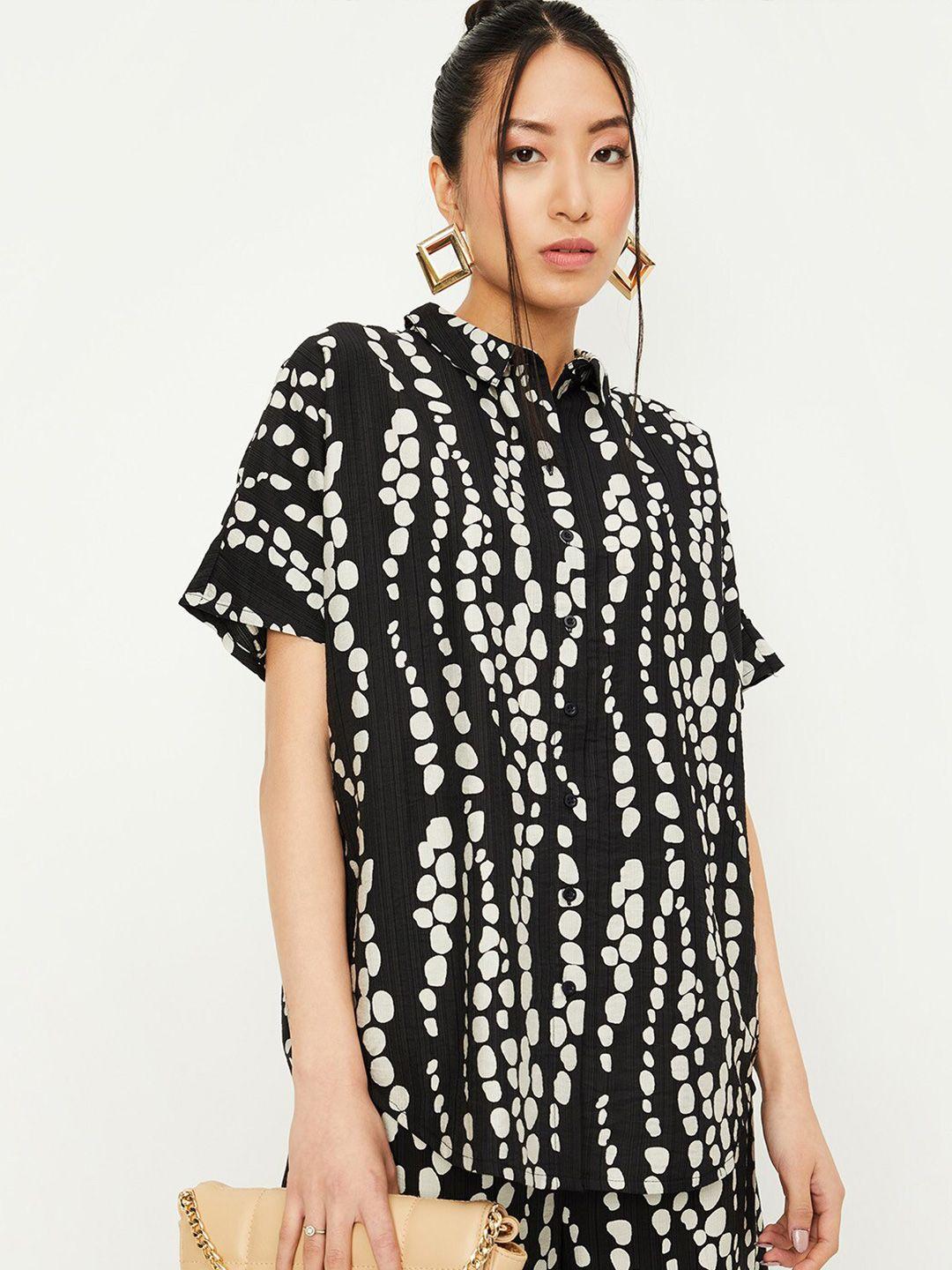 max geometric printed cotton casual shirt