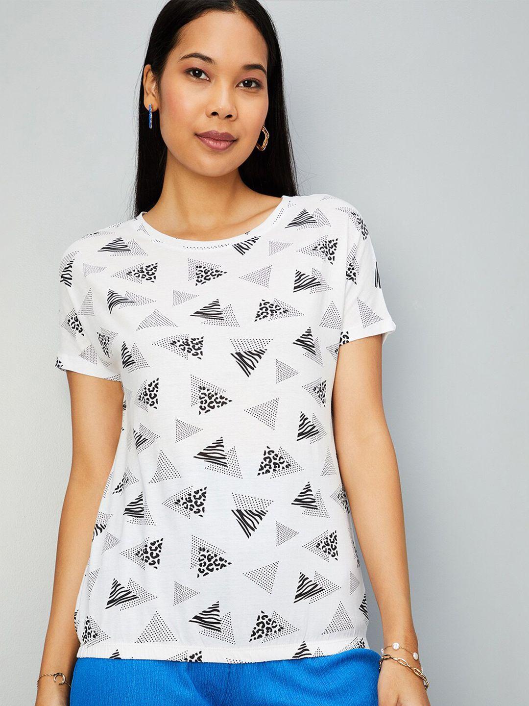 max geometric printed pure cotton t-shirt