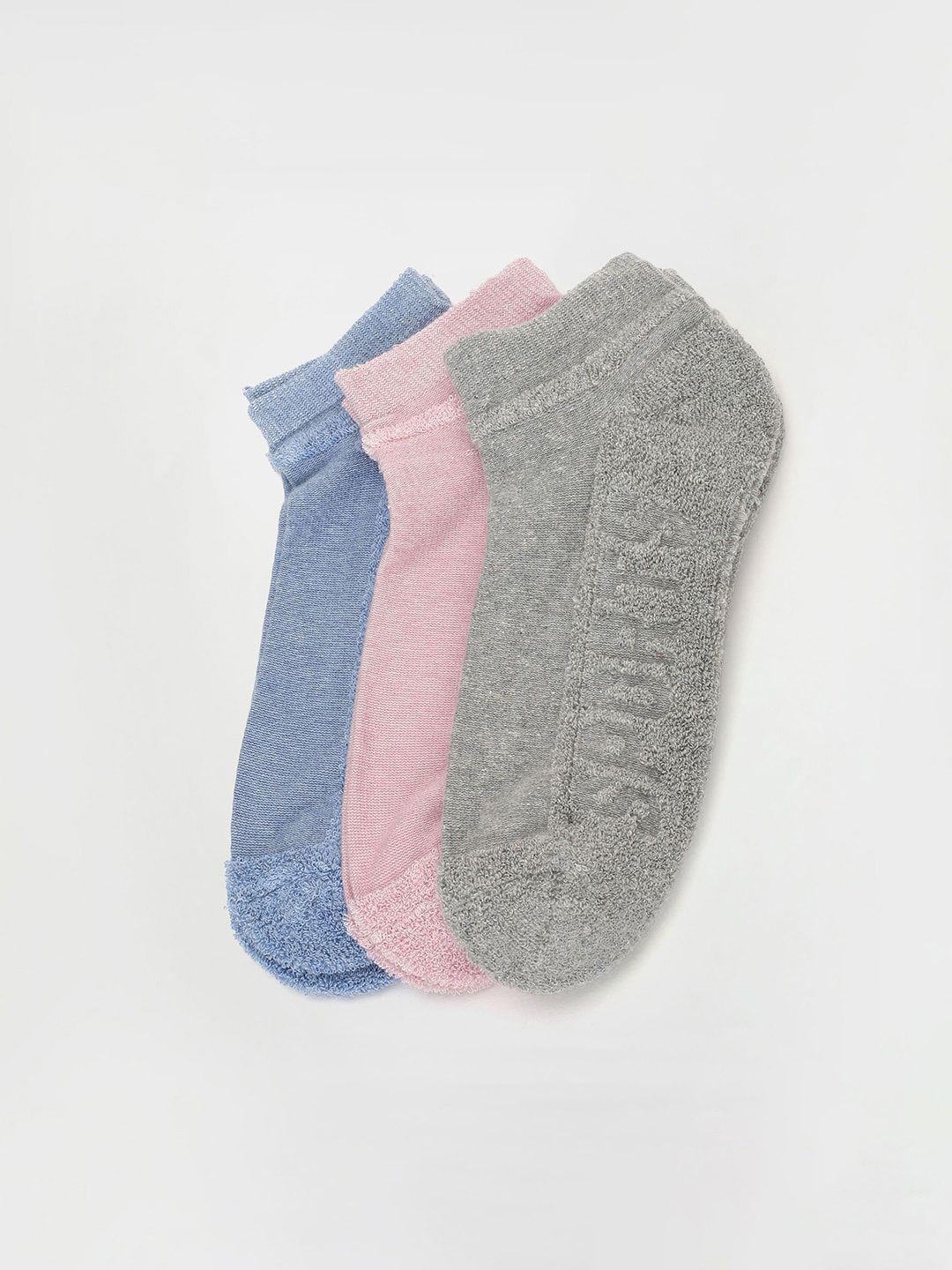 max girls 3-pcs patterned cotton ankle-length socks