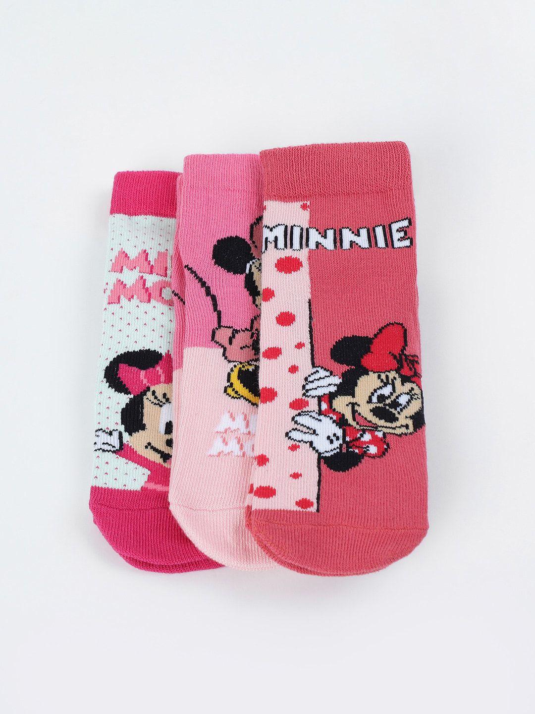max girls 3pc patterned cotton & nylon ankle length socks