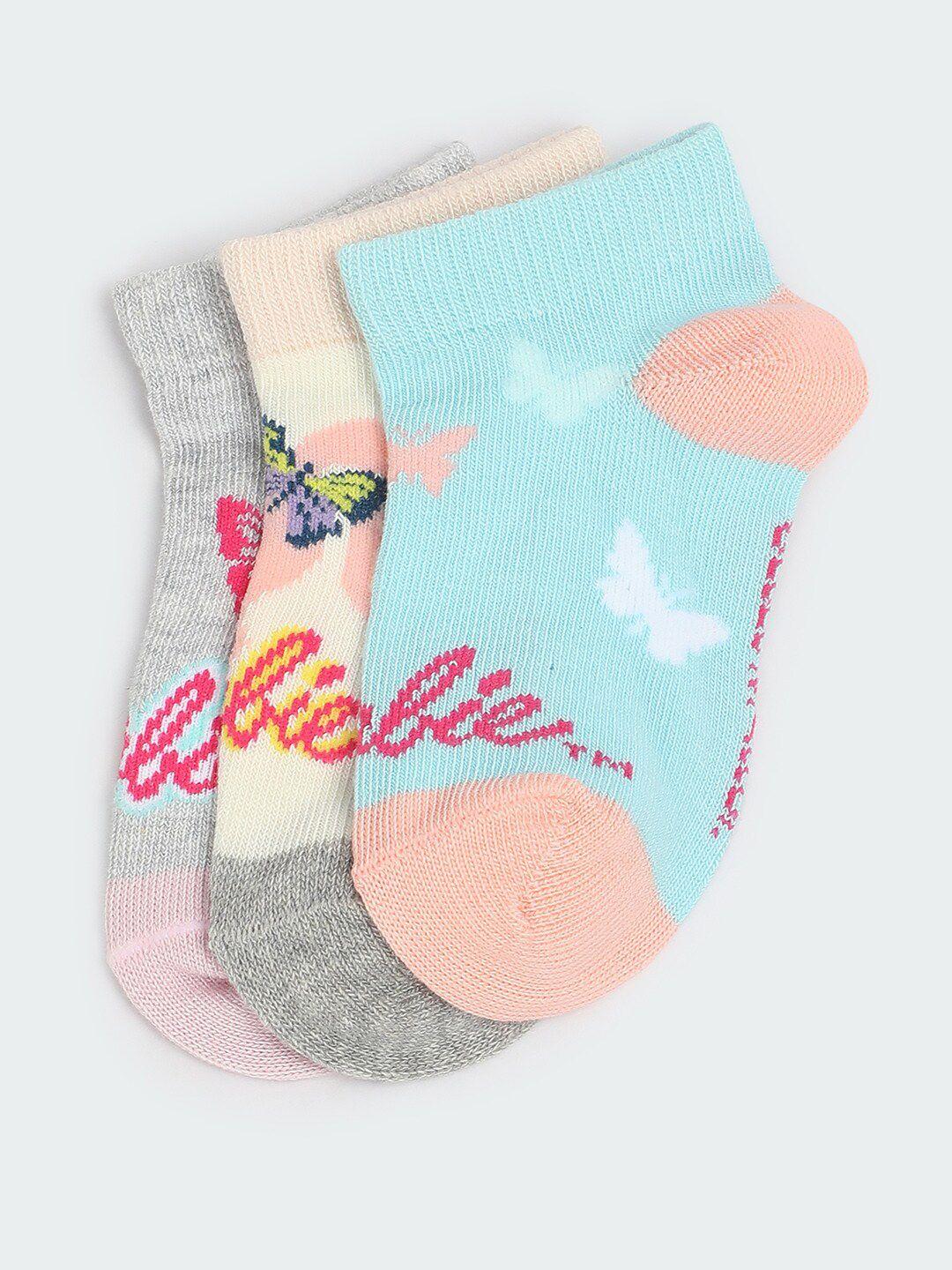 max girls pack of 3 patterned ankle length socks
