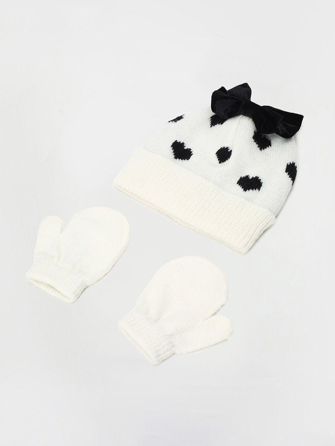 max girls patterned mittens with cap