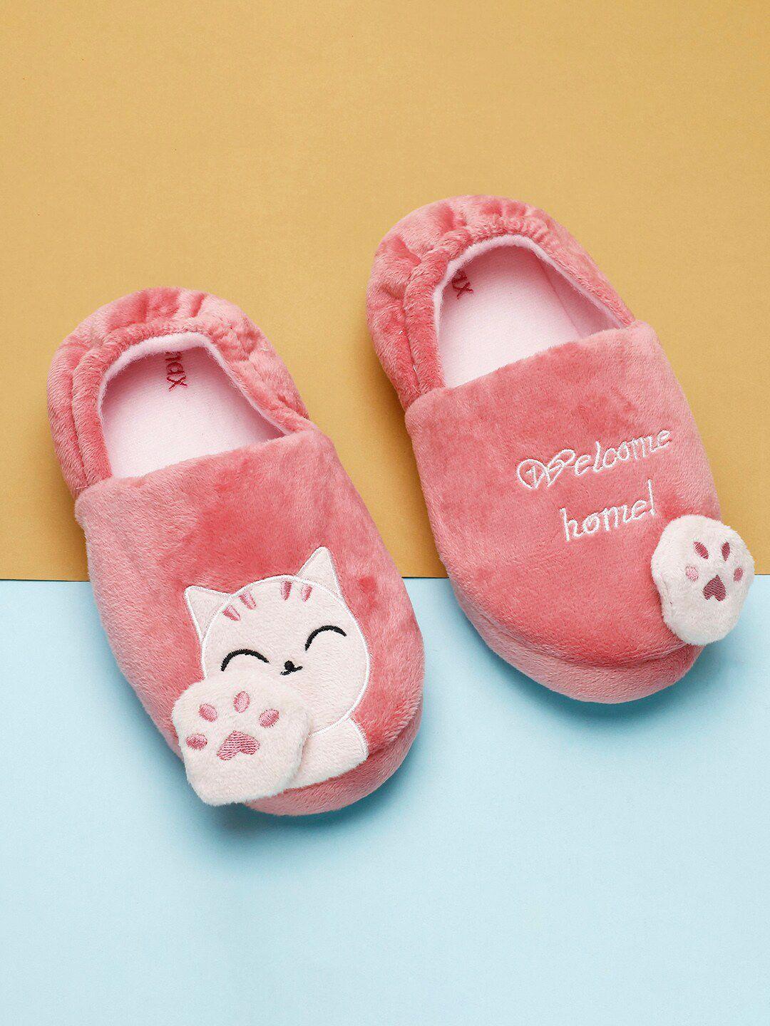 max girls pink & rose printed rubber room slippers