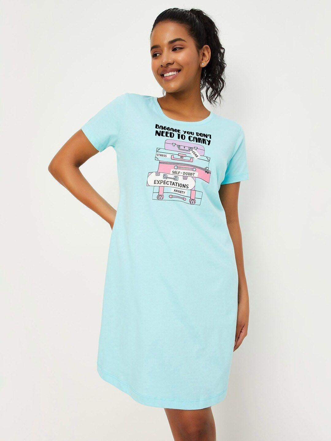 max graphic printed pure cotton t-shirt nightdress