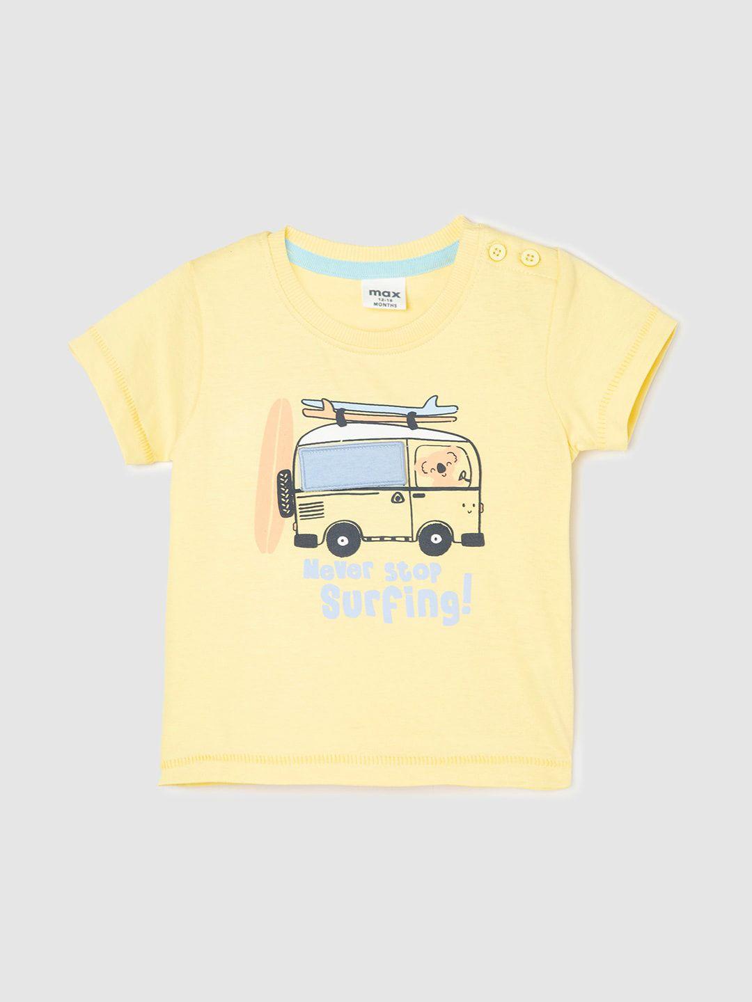 max infant boys graphic printed pure cotton t-shirt