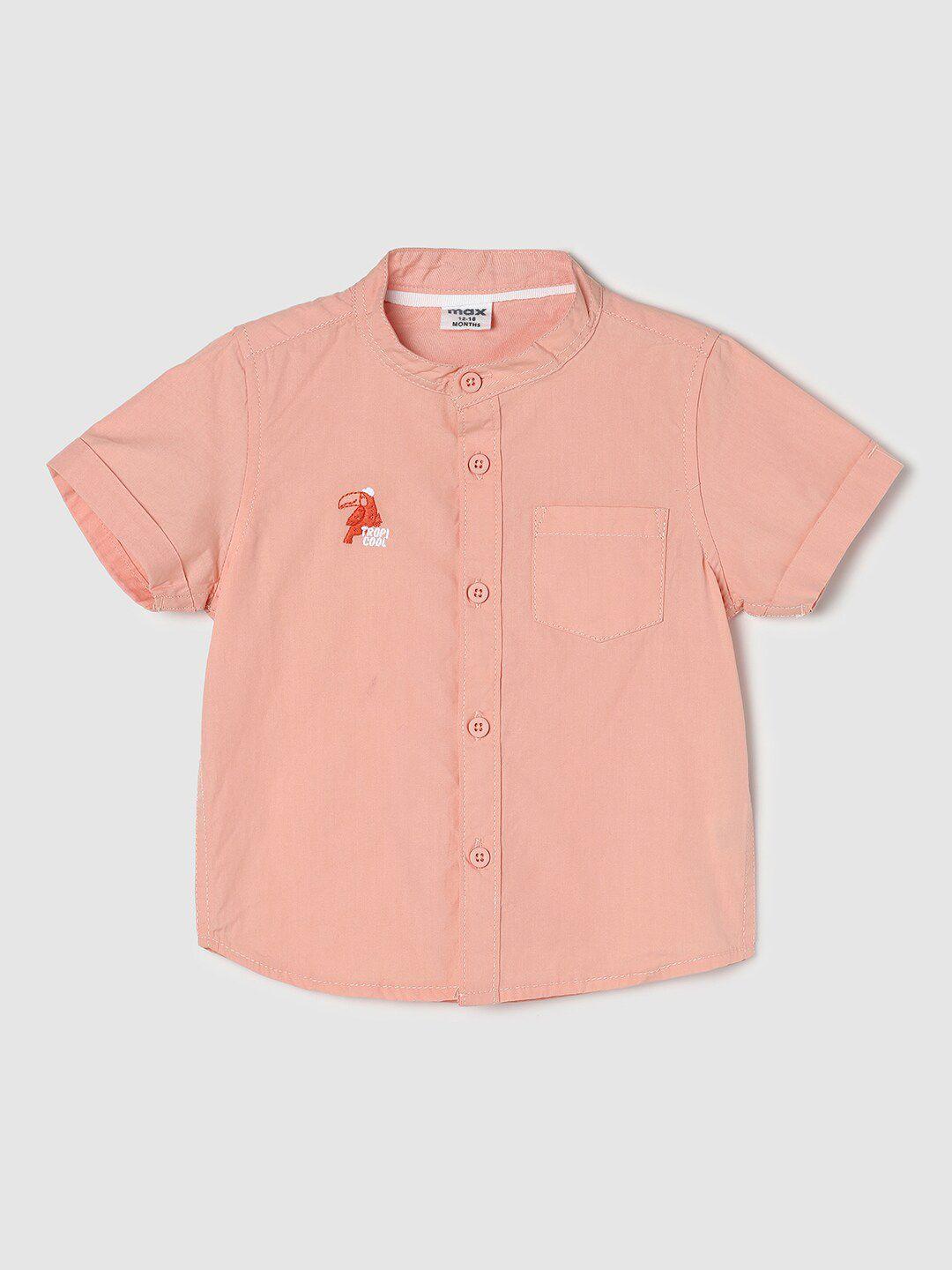 max infant boys mandarin collar cotton casual shirt