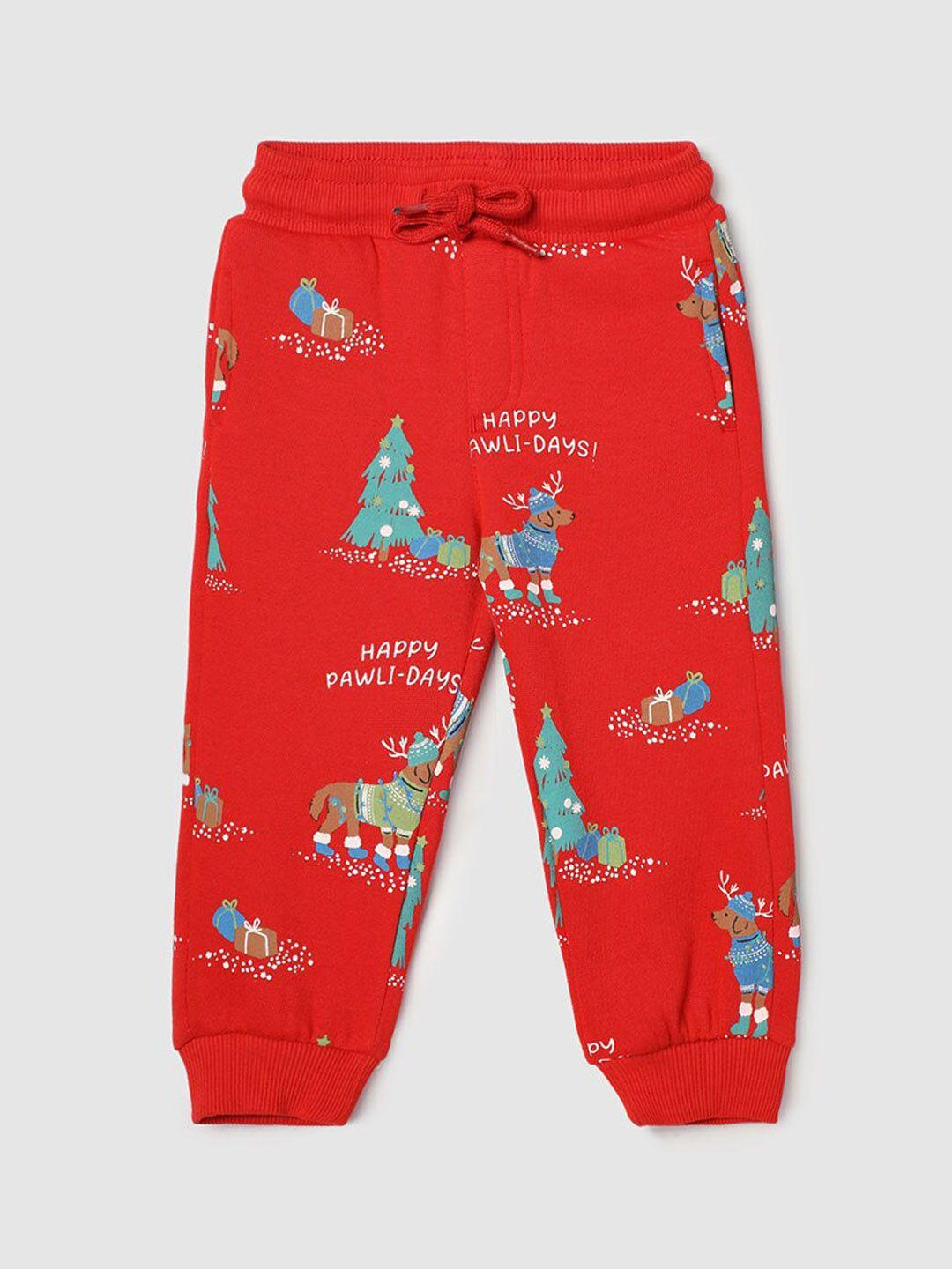 max infant boys printed regular fit mid-rise joggers