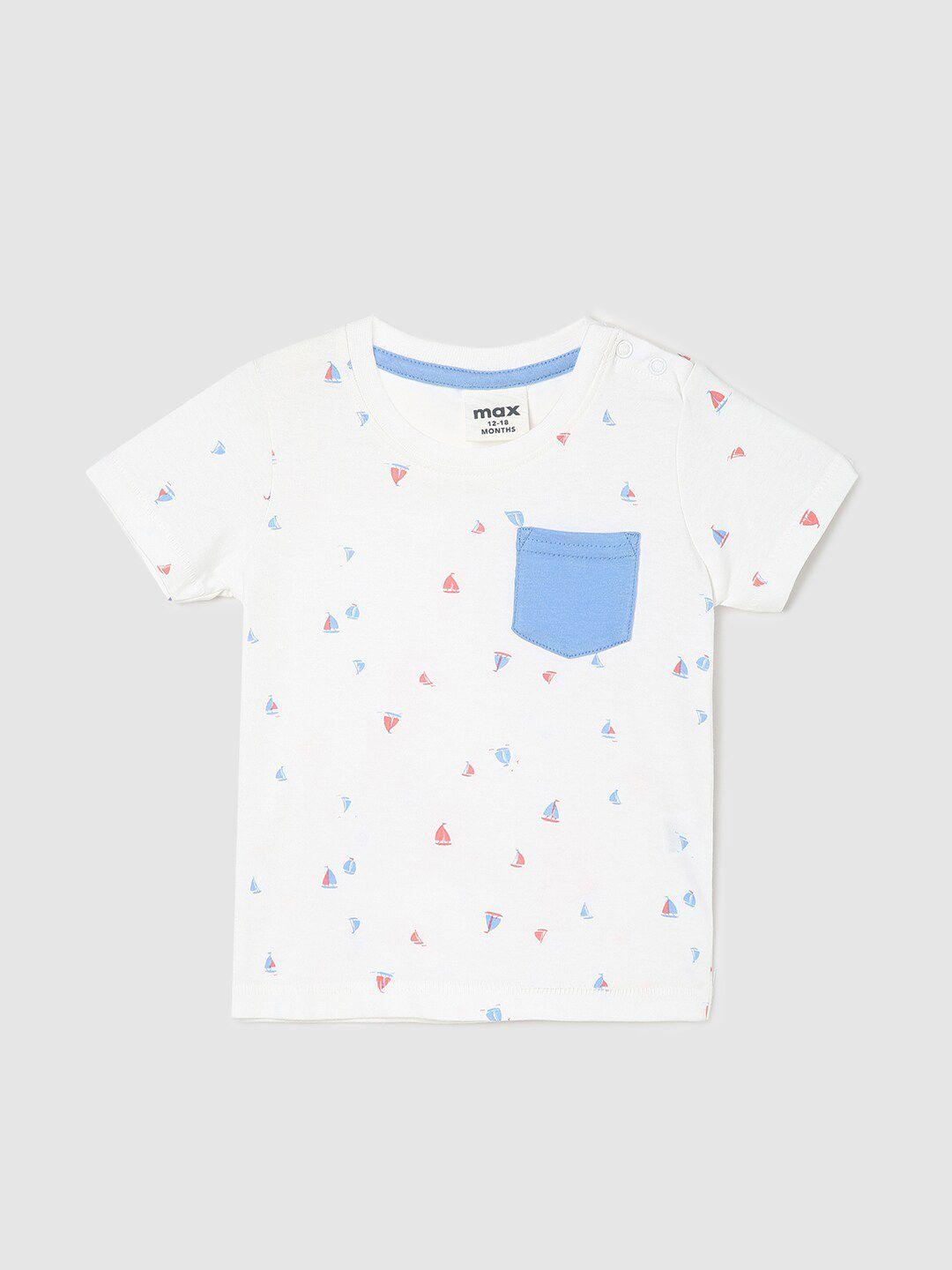 max infants boys printed pure cotton t-shirt