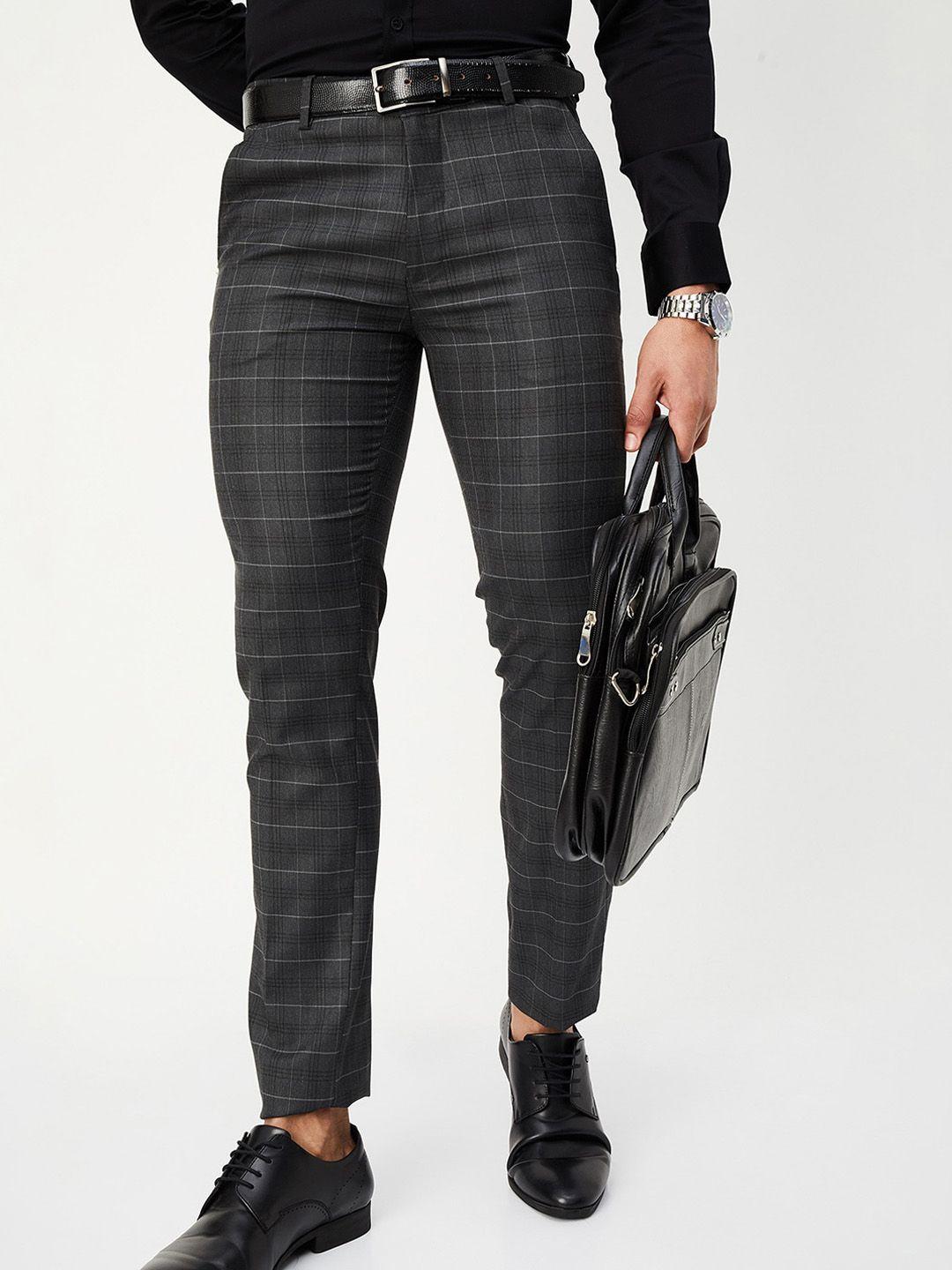 max men checked trousers