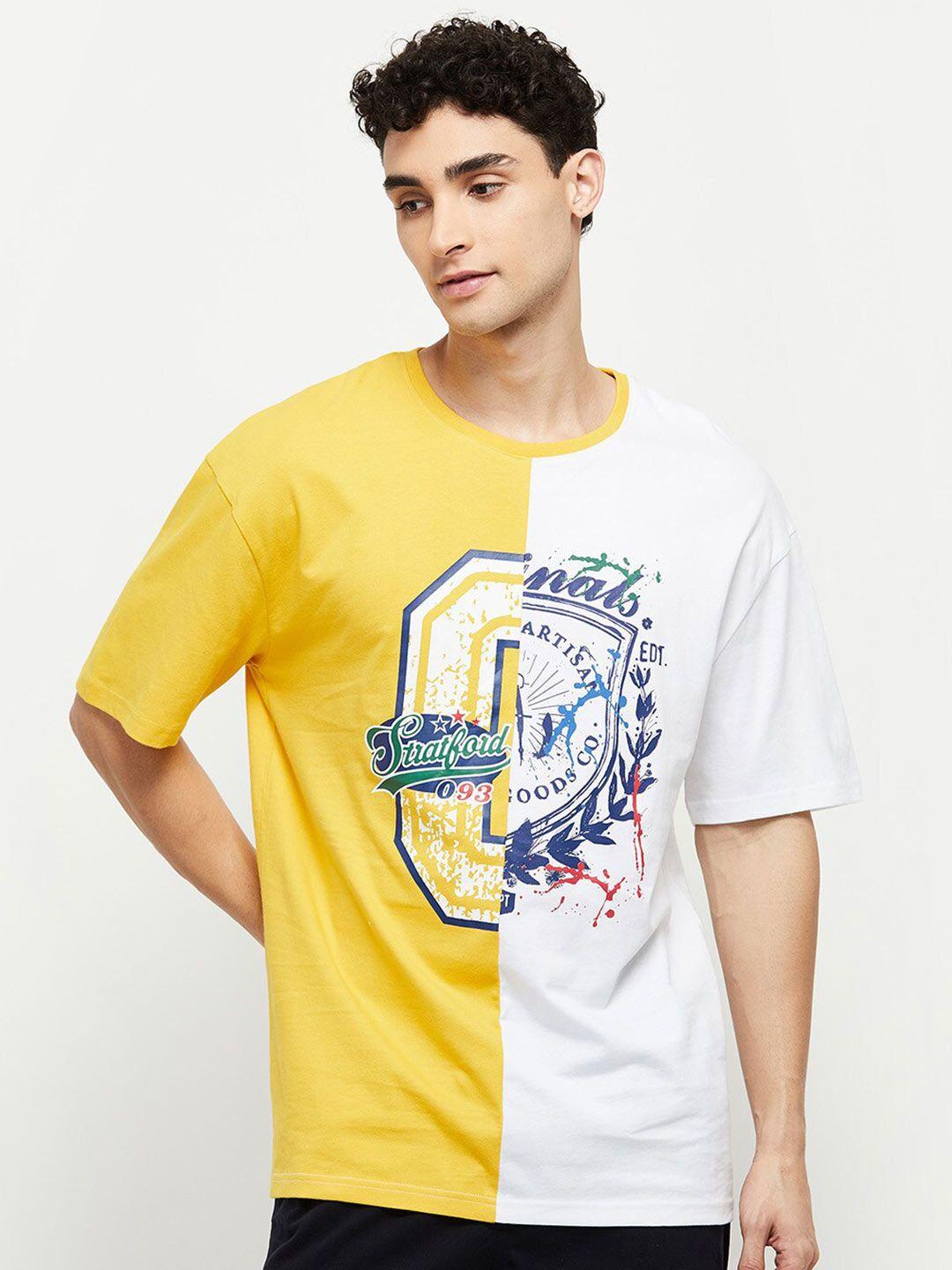 max men colourblocked oversize cotton t-shirt