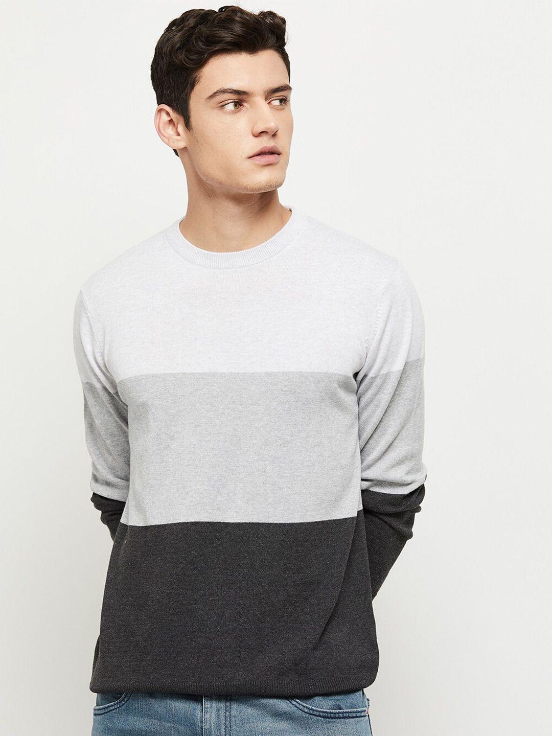 max men colourblocked pullover